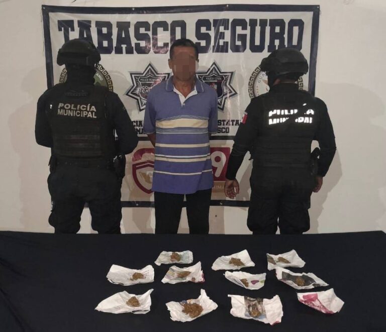 Detiene Policía de Comalcalco a presunto narcomenudista