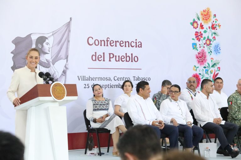 Presidenta Sheinbaum califica con 10 gobierno de Javier May en Tabasco